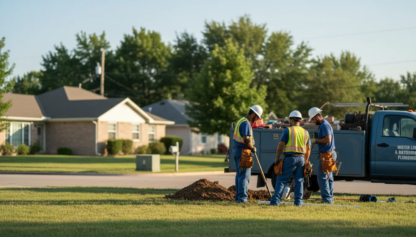 Residential water line and bathroom plumbing service in Canton, TX